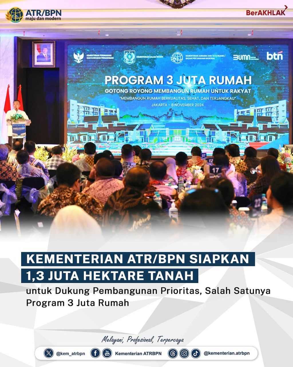 Kementerian ATR/BPN Siapkan 1,3 Juta Hektare Tanah untuk Dukung Pembangunan&nbsp;Prioritas