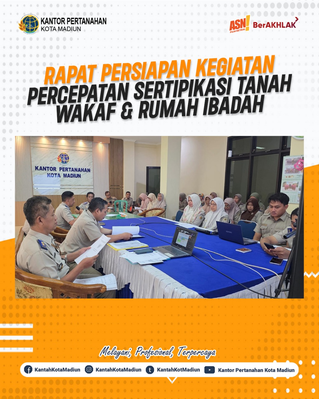 RAPAT PERSIAPAN KEGIATAN PERCEPATAN SERTIPIKASI TANAH WAKAF & RUMAH&nbsp;IBADAH