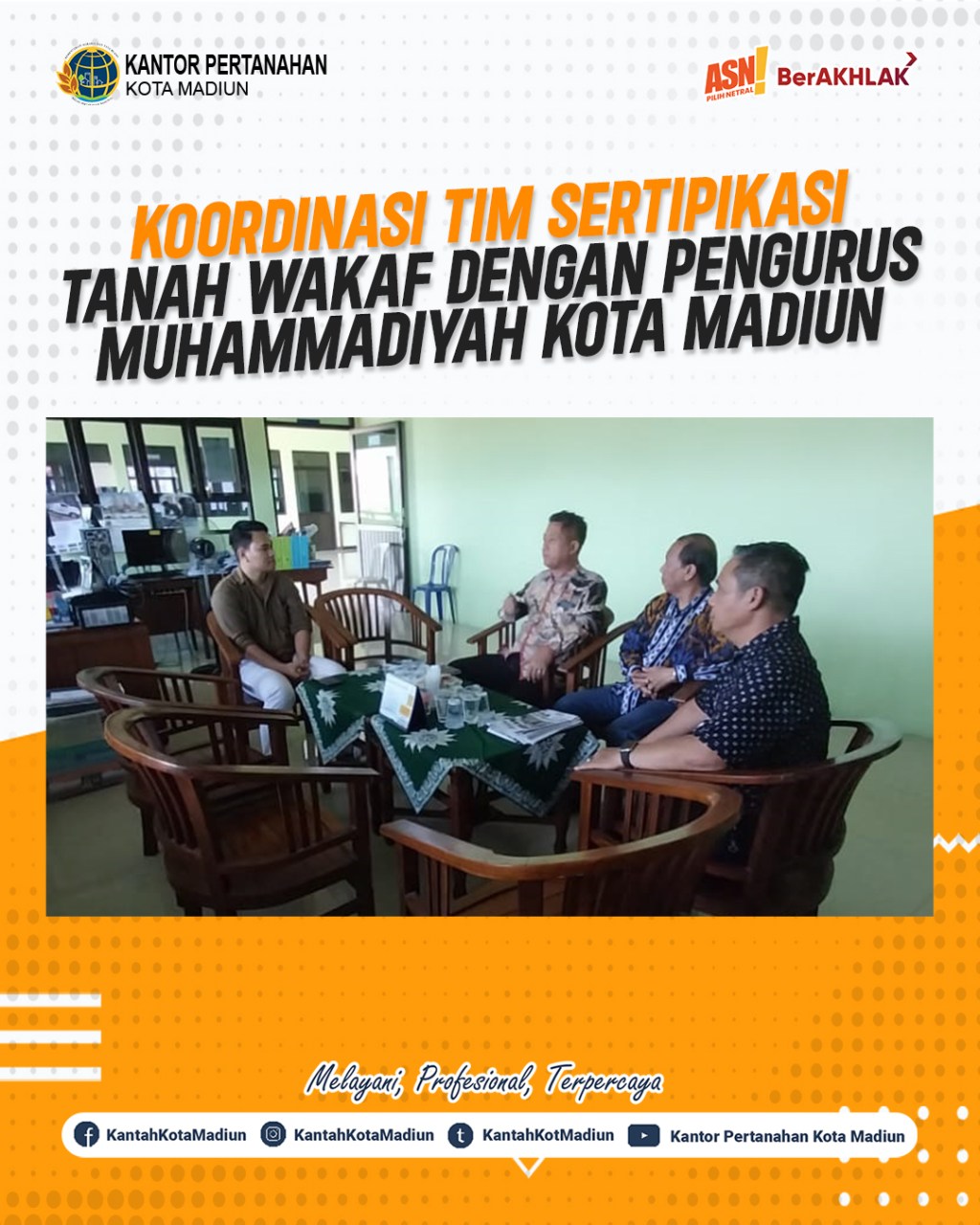 KOORDINASI TIM SERTIPIKASI TANAH WAKAF DENGAN PENGURUS MUHAMMADIYAH KOTA&nbsp;MADIUN