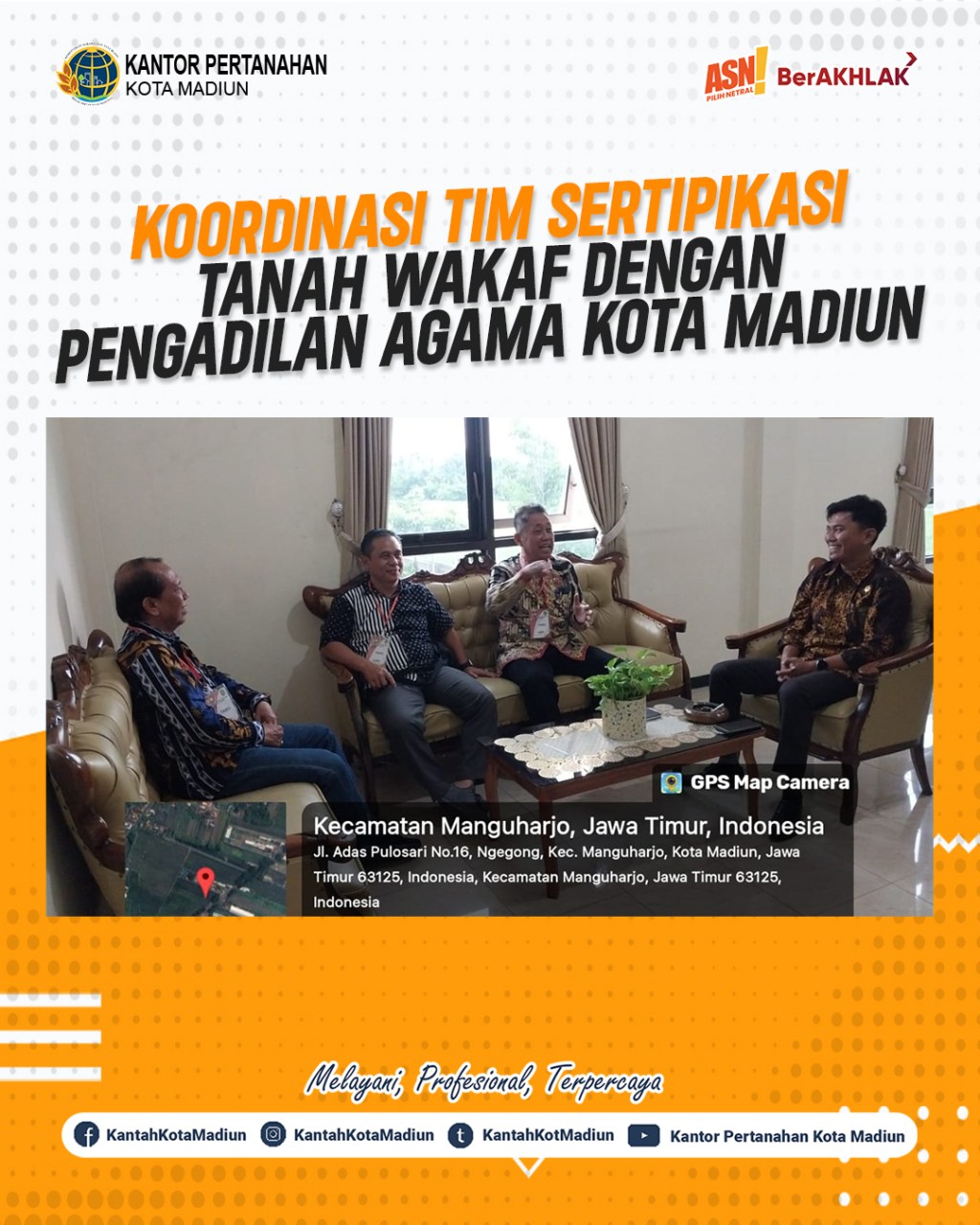 KOORDINASI TIM SERTIPIKASI TANAH WAKAF DENGAN PENGADILAN AGAMA KOTA&nbsp;MADIUN