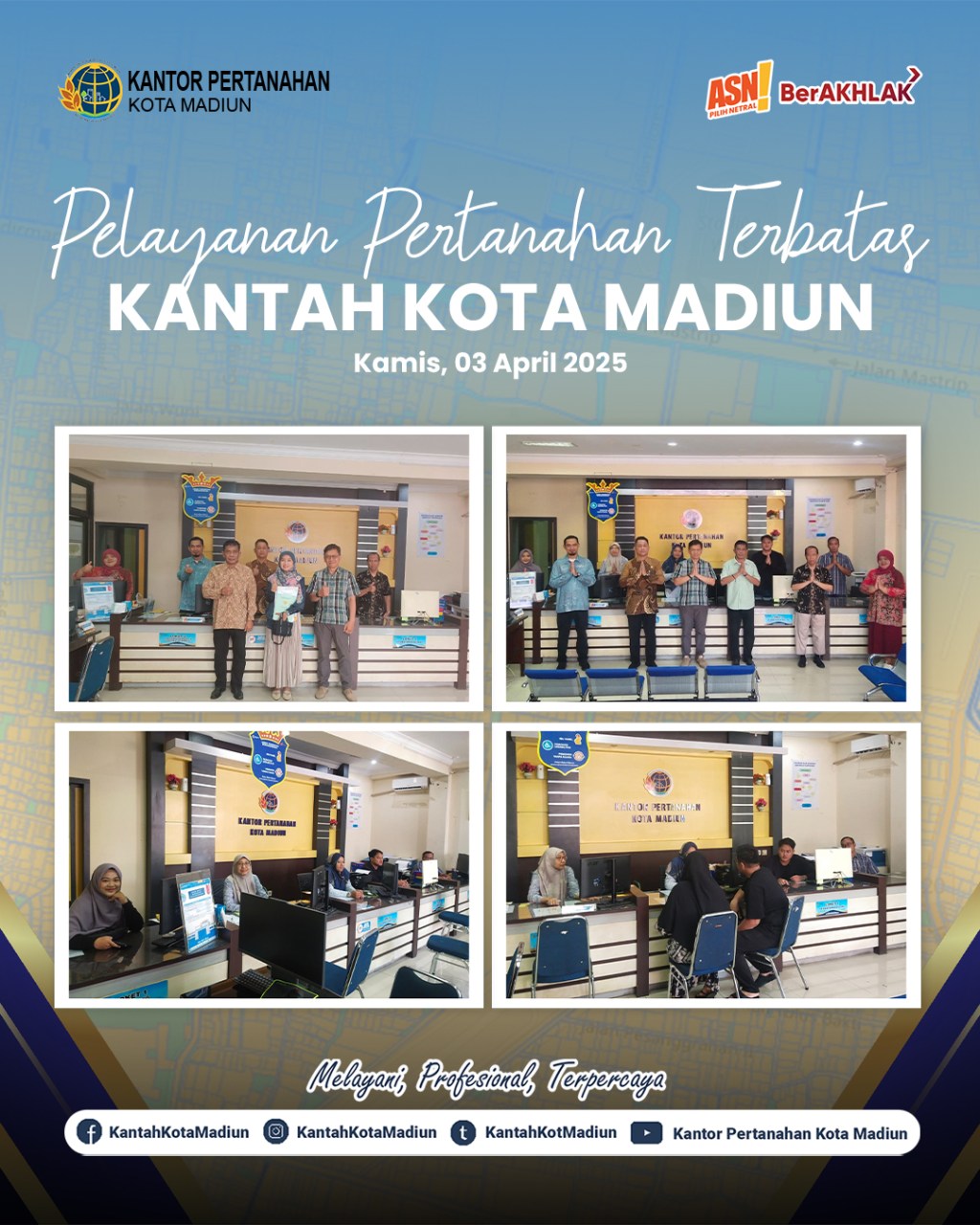 Pelayanan Pertanahan Terbatas Kamis 03 April&nbsp;2025