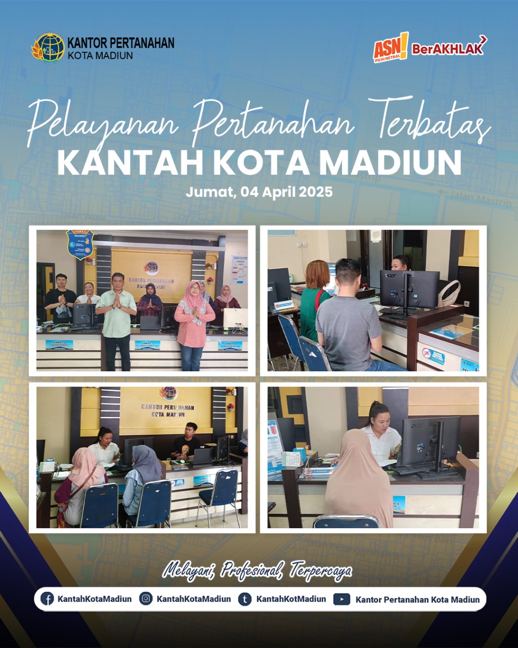 Pelayanan Pertanahan Terbatas Jumat 04 April&nbsp;2025