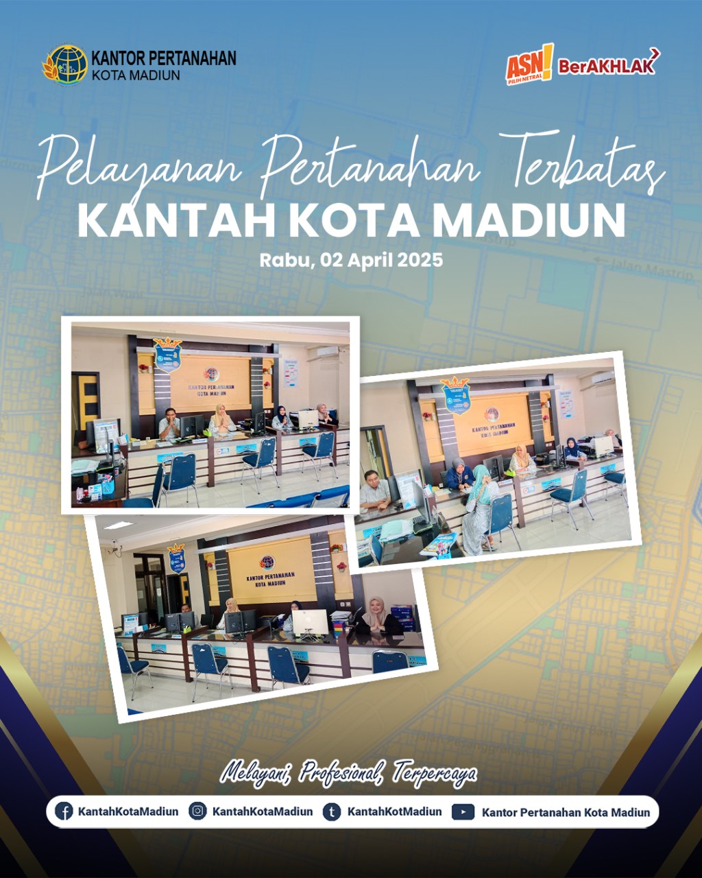 Pelayanan Pertanahan Terbatas Rabu 02 April&nbsp;2025