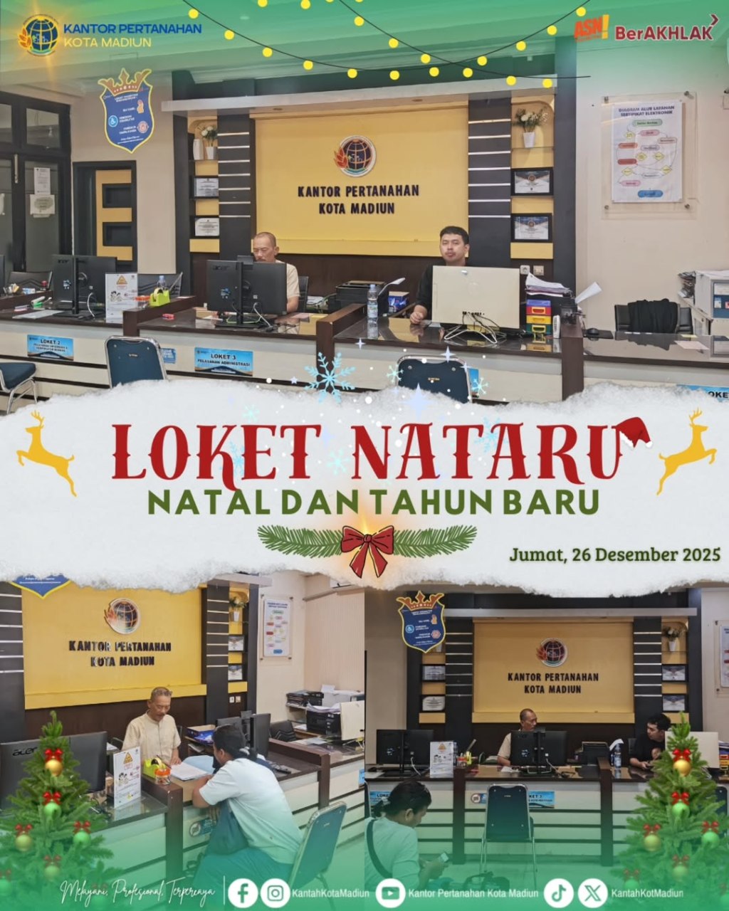 Pelayanan pertanahan pada hari libur Natal Tahun 2025 Kota&nbsp;Madiun