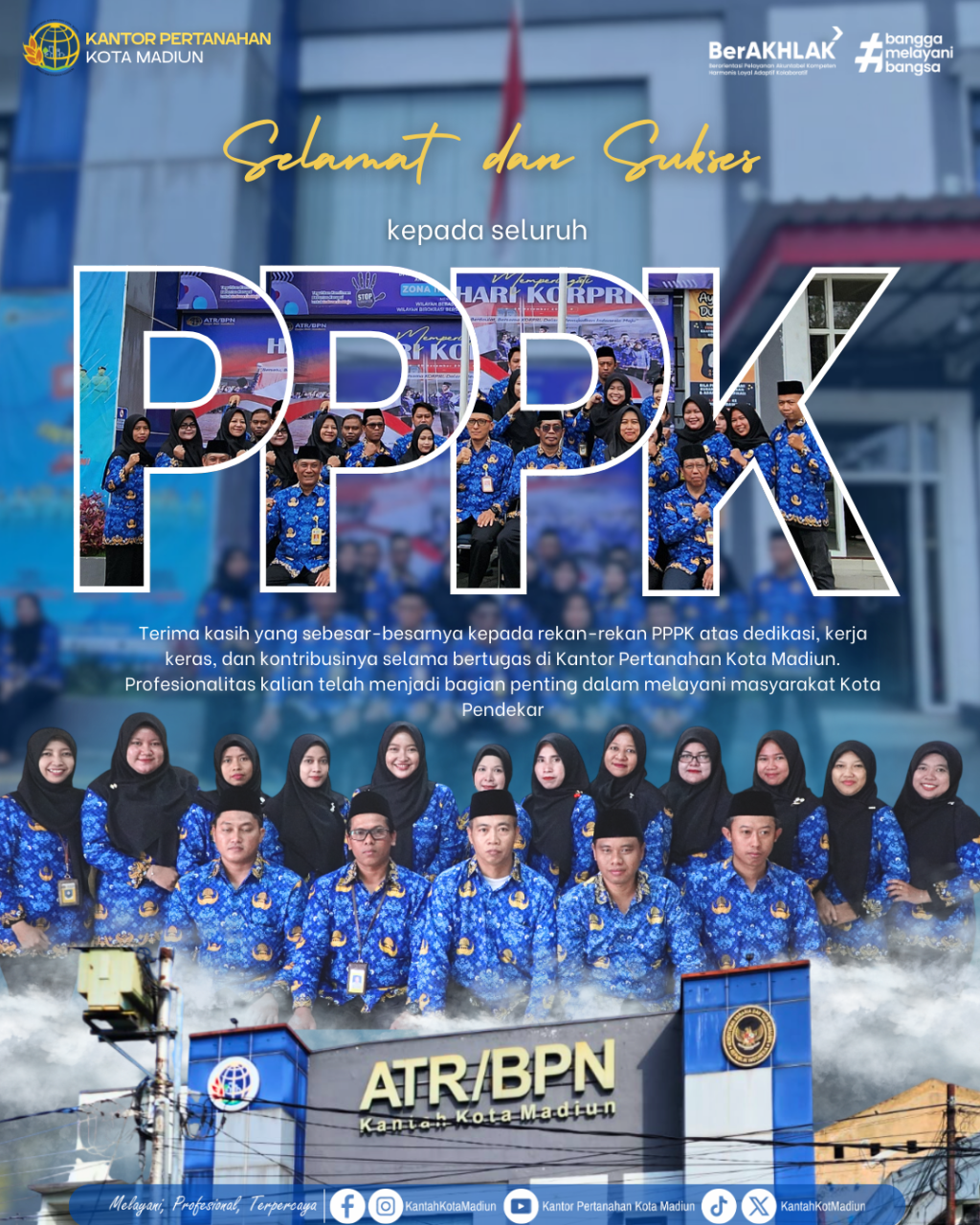 Selamat & Sukses untuk seluruh PPPK Kantor Pertanahan Kota&nbsp;Madiun
